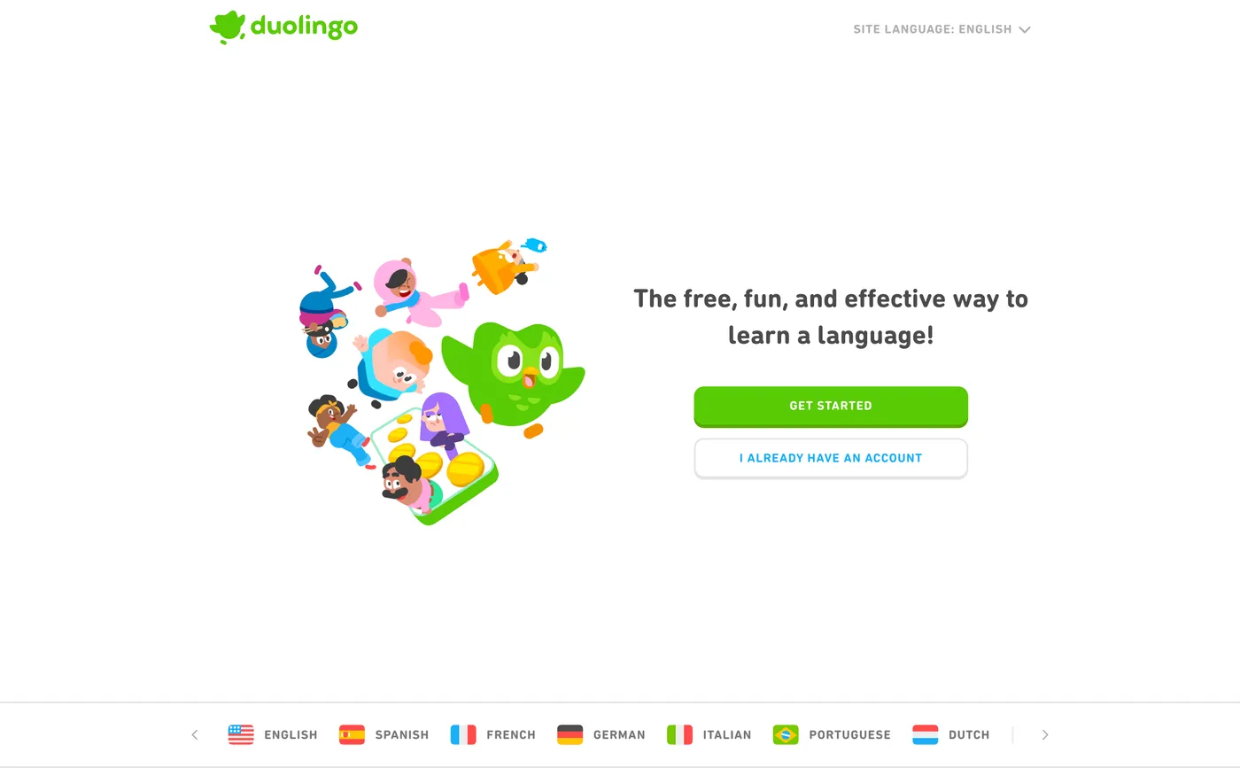 How Duolingo onboards new users - Step 1