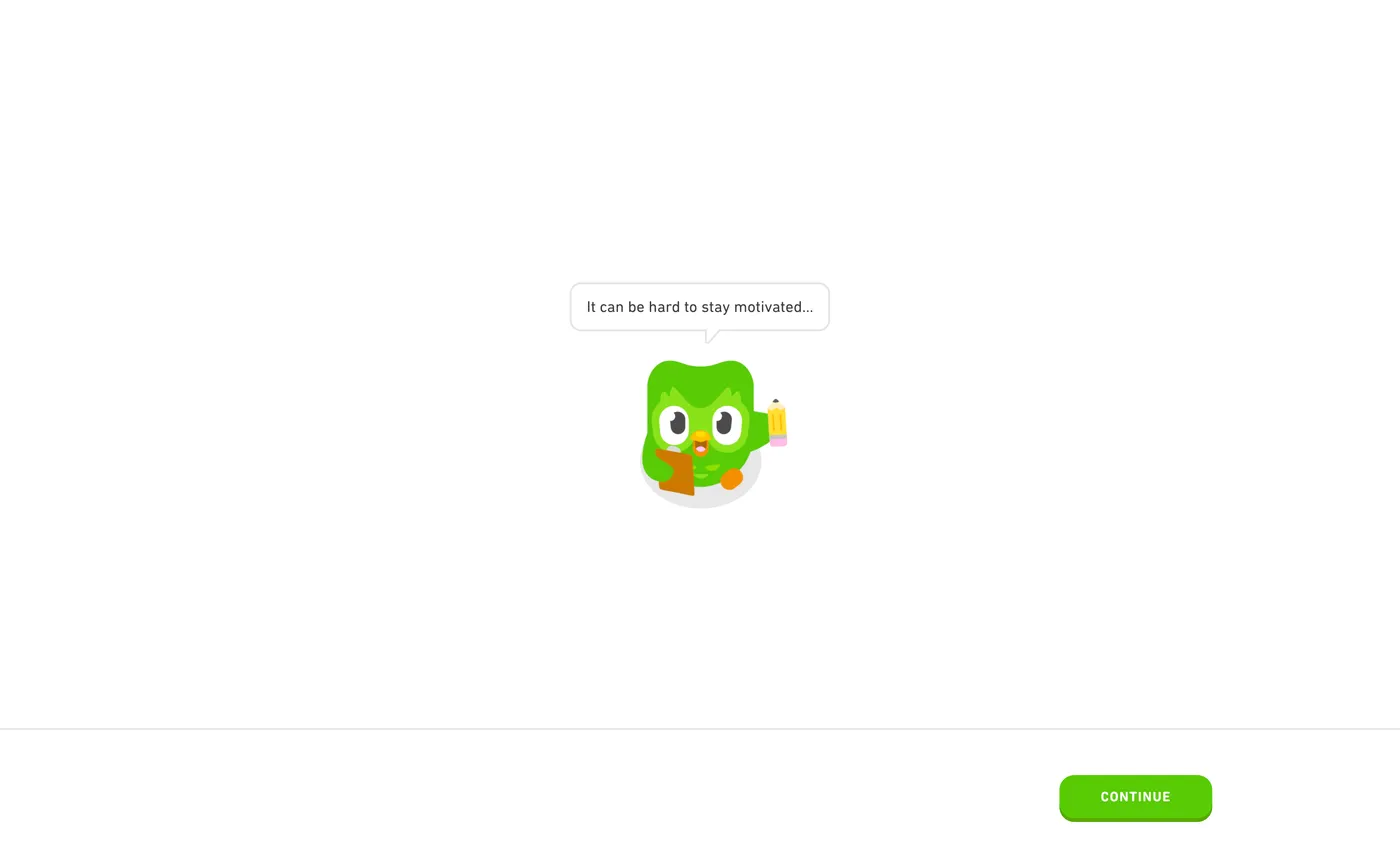 How Duolingo onboards new users - Step 14