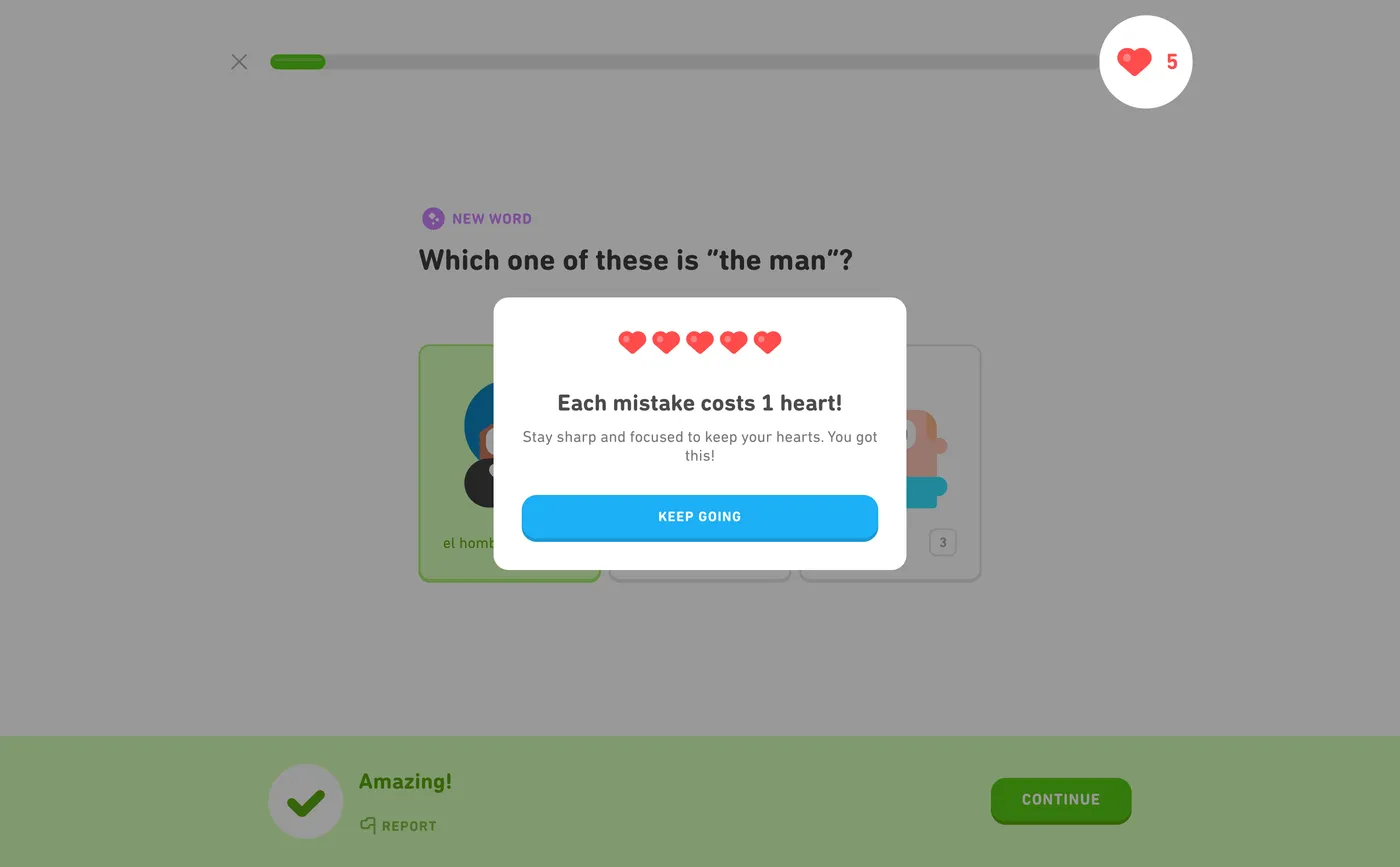 How Duolingo onboards new users - Step 17