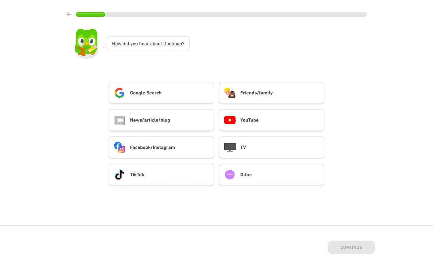 How Duolingo onboards new users - Step 4