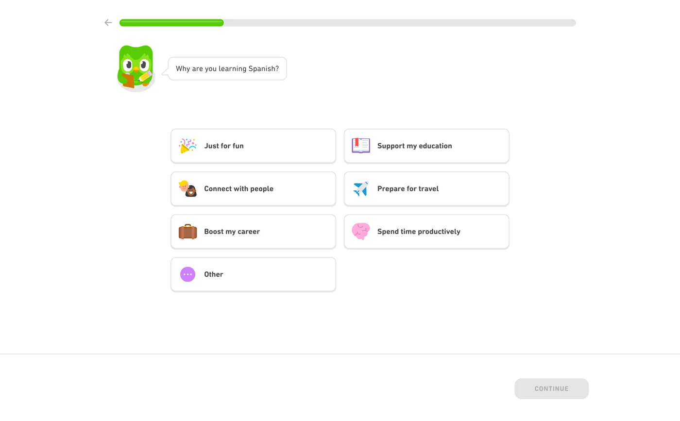 How Duolingo onboards new users - Step 5